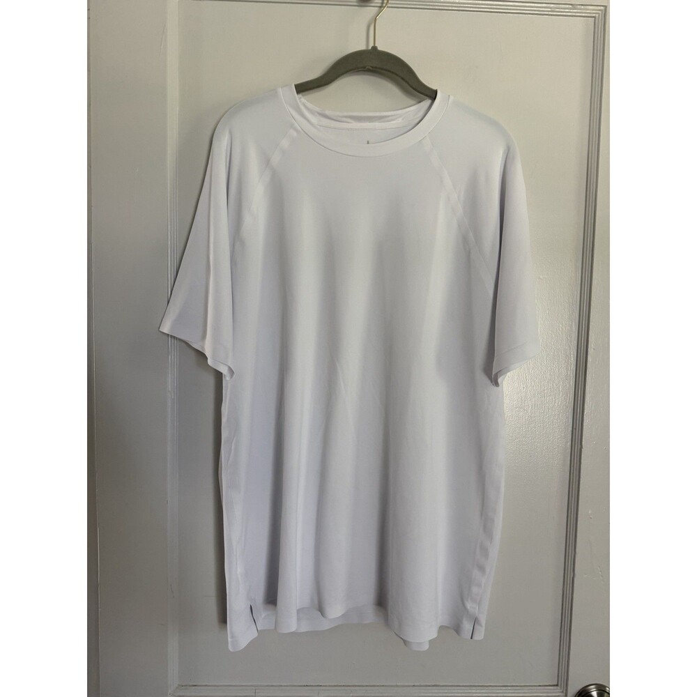 ALO Yoga Men's Large Performance Short Sleeve Raglan Tee White Athletic Gym